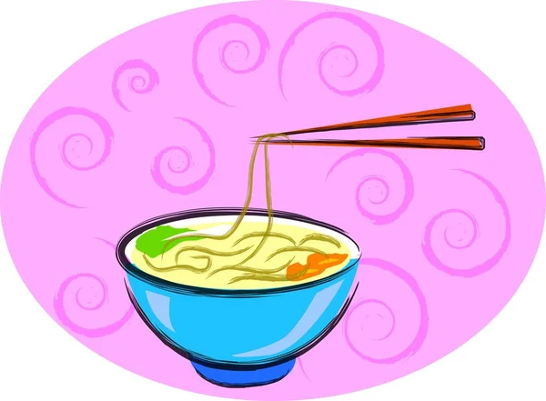 麺の鉢のベクトル図です — ストックベクタ
