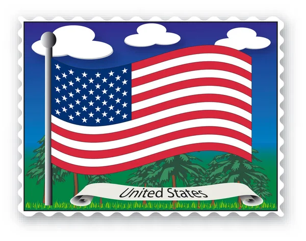 Σφραγίδα Σημαία Ηνωμένων Πολιτειών Διάνυσμα — Διανυσματικό Αρχείο