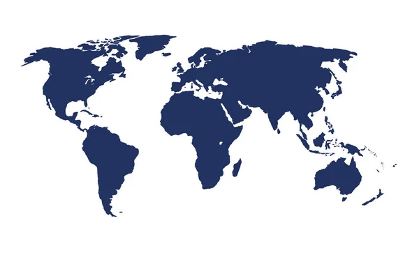 Illustrazione Vettoriale Della Mappa Del Mondo Blu — Vettoriale Stock