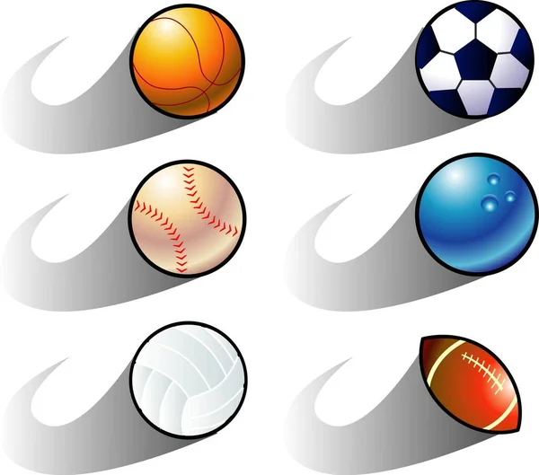 Vector Illustration Variety Balls Icon — Stock Vector