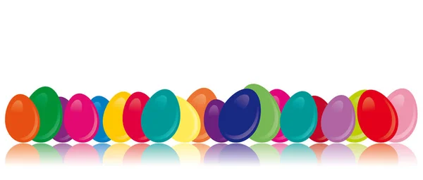 Montón Huevos Pascua Diferentes Colores — Vector de stock
