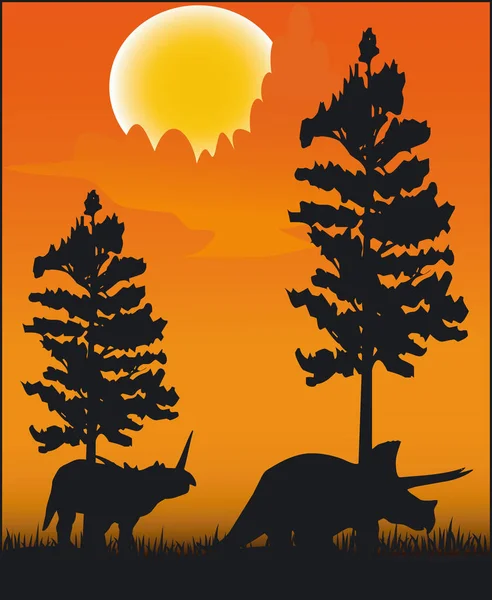 Ilustración Con Dinosaurio Formato Vectorial — Archivo Imágenes Vectoriales