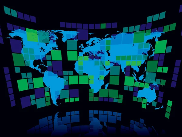 Abstrakt Affärsbakgrund Med Blå Världskarta Konceptuell Business Illustration Baskartan Från — Stock vektor