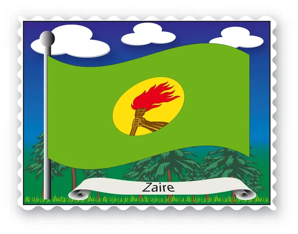 Cap Dengan Bendera Dari Gambar Zaire Vektor Ilustrasi Vektor - Stok Vektor