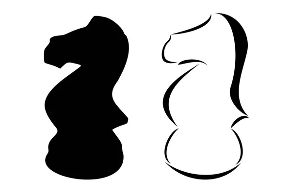 Chess Knight Tribal Tattoo Set — Stock Vector