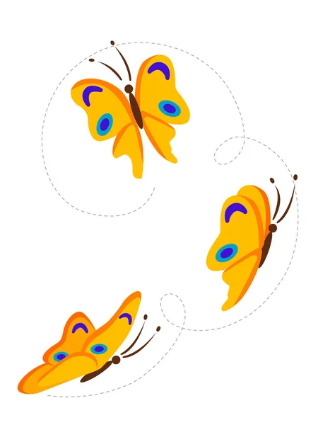 Изображение Летающих Бабочек Векторная Иллюстрация — стоковый вектор