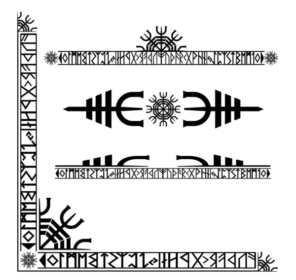 Viking Runic Hoekontwerp — Stockvector