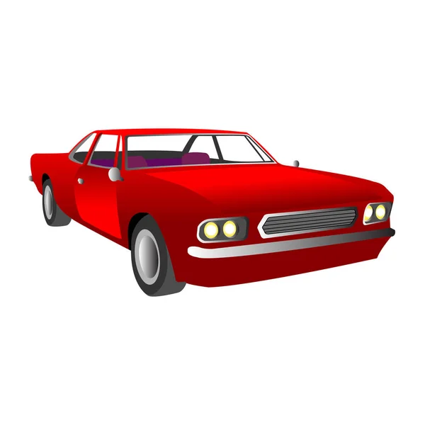 Rode Hellende Auto Vectorillustratie — Stockvector
