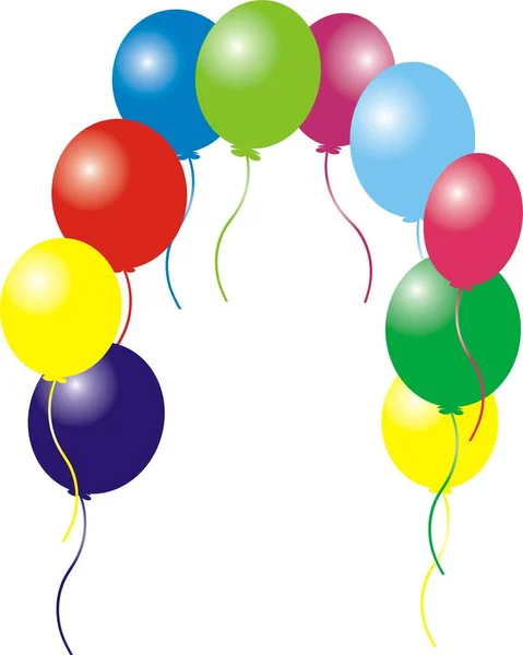 Balões Brilhantes Para Celebrar Eventos Vida —  Vetores de Stock