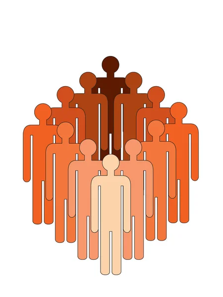 Illustration Groupe Personnes Différentes Races — Image vectorielle