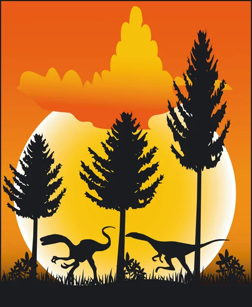 Illustration Avec Dinosaure Format Vectoriel — Image vectorielle
