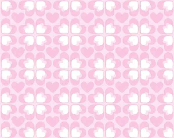 Απρόσκοπτη Καρδιά Μοτίβο Λευκό Ένα Ροζ — Διανυσματικό Αρχείο