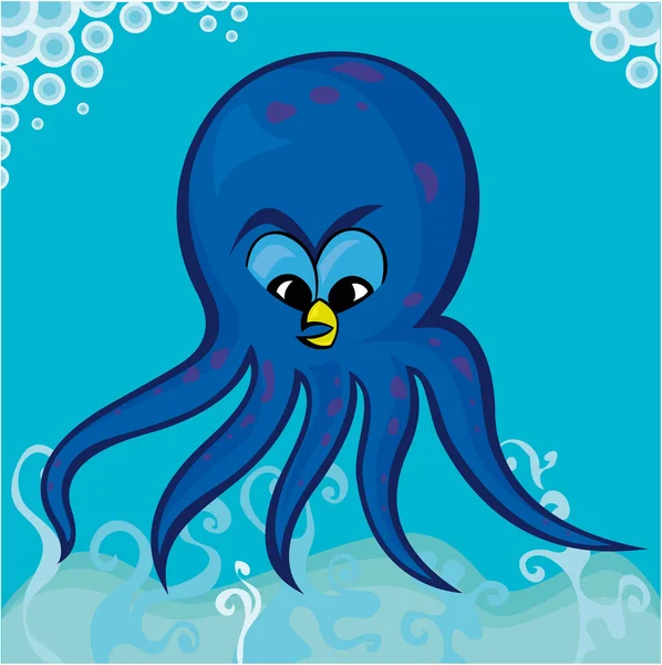 Octopus Cartoon Eps Format Photoshop Illustrator Coreldraw Freehand File Zip — Stock Vector