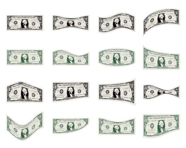 Dólar Conjunto Imagen Ilustración Vectorial — Vector de stock
