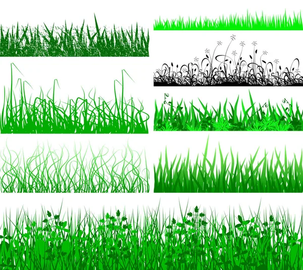 Selection Vector Grassy Verges Foregrounds — Stock Vector