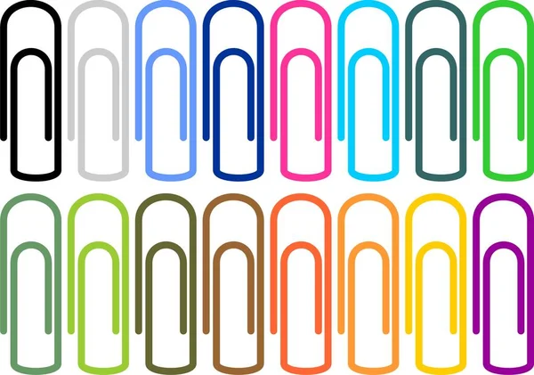 デザインのための異なる色の紙クリップ — ストックベクタ