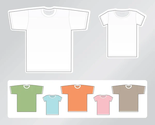 Leere Shirts Für Mann Und Frau Für Ihre Bunte Variante — Stockvektor