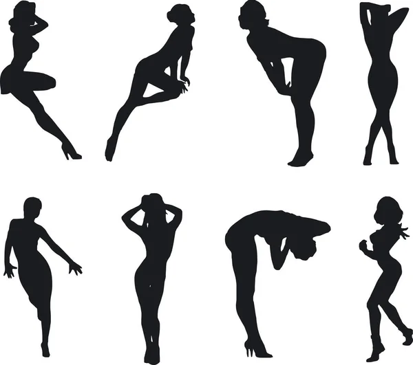 Illustration Silhouettes Femme Sexy — Image vectorielle