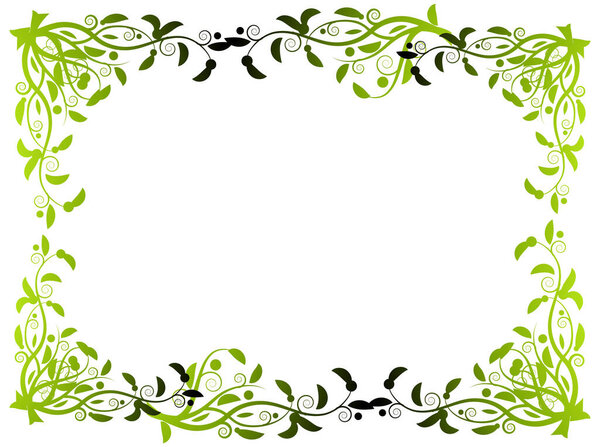 Abstract floral frame image - vector illustration