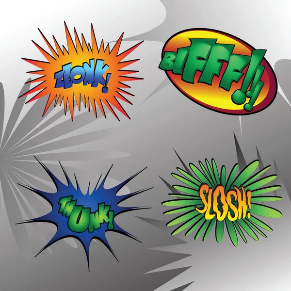 Superhelden Bashing Komische Blasen Von Superhelden Kämpfen — Stockvektor
