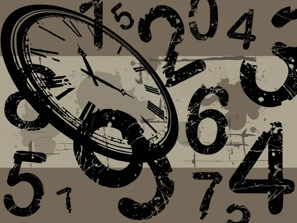 Antiguo Reloj Con Número Agrunge Backgroun — Archivo Imágenes Vectoriales