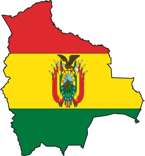 玻利维亚地图和旗帜的说明性矢量 — 图库矢量图片