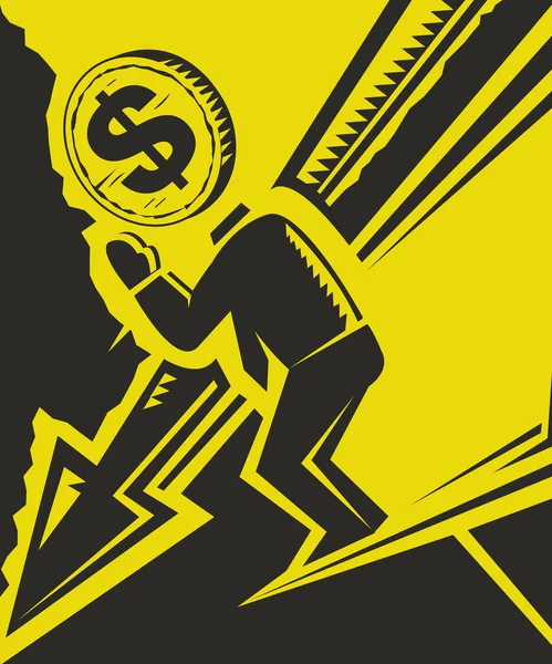 Illustration Qui Décrit Chute Dollar Américain Sur Marché Économie Mondiale — Image vectorielle