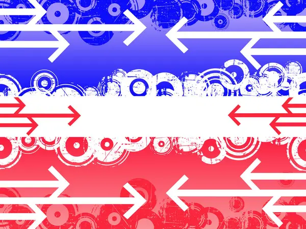 Flèches Bleues Rouges Sur Backgroun Rétro — Image vectorielle