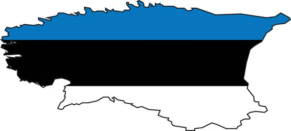 Vektor Illustration Karta Och Flagga Från Estland — Stock vektor