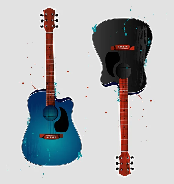 Vetor Guitarra Seis Cordas Instrumento Música —  Vetores de Stock
