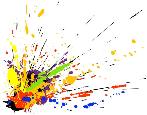 Conception Vectorielle Colorée Grunge Déversement Peinture — Image vectorielle