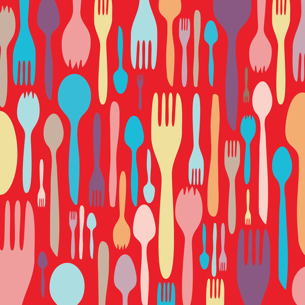 Food - restaurant - menu design with cutlery silhouette