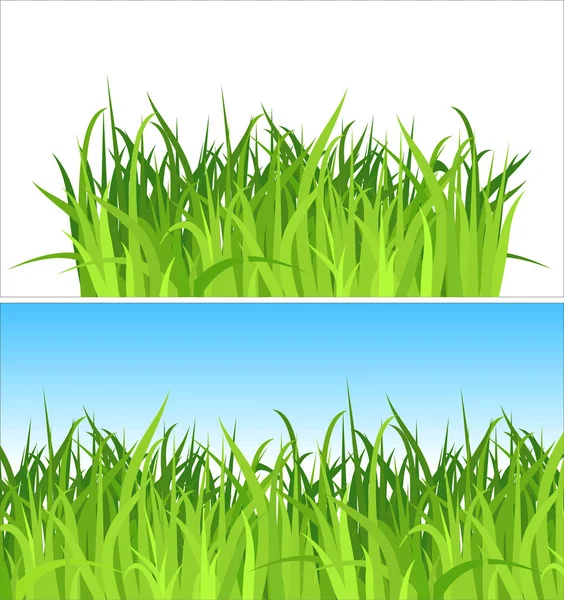 2つの草の背景 ベクター — ストックベクタ
