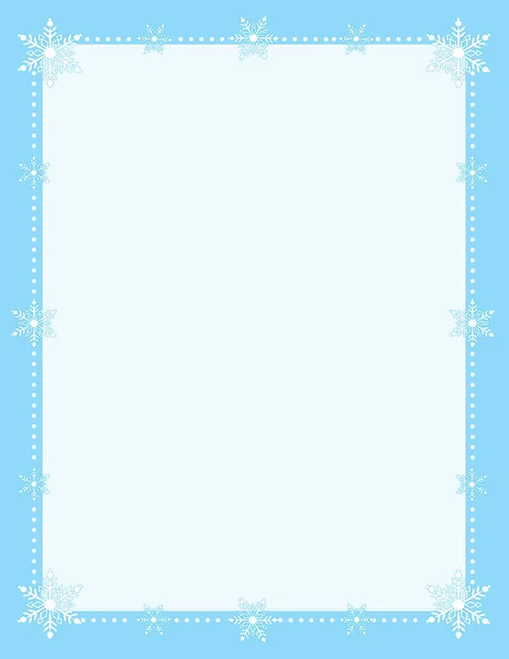 Простой Снежинки Границы Бледно Голубой Центр Обрамлен Белыми Снежинками — стоковый вектор
