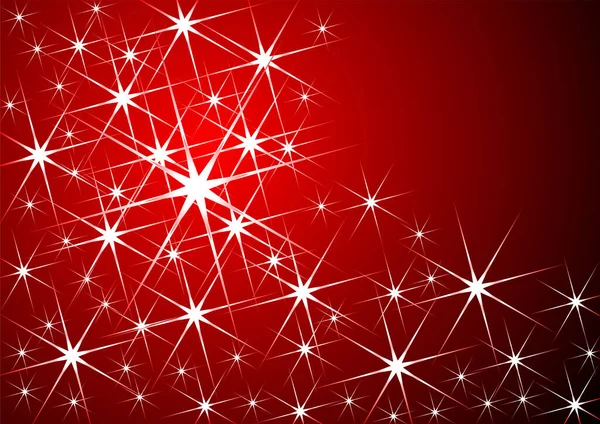 赤の上に星のパターンで作られたクリスマスパターン — ストックベクタ