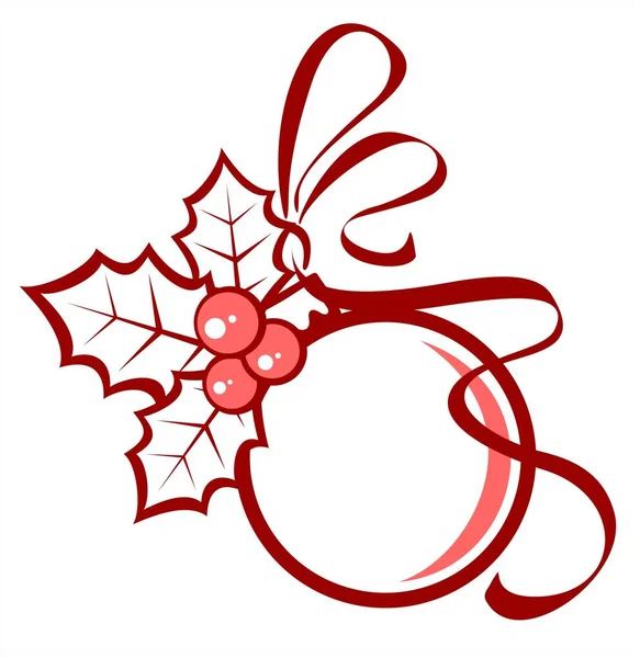 白色背景上的圣诞球轮廓 圣诞插图 — 图库矢量图片