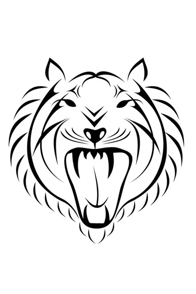 Tatouage Tête Tigre Tribal — Image vectorielle