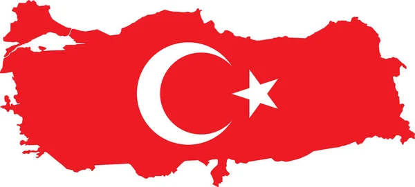Vektor Turkisk Karta Med Flagga — Stock vektor