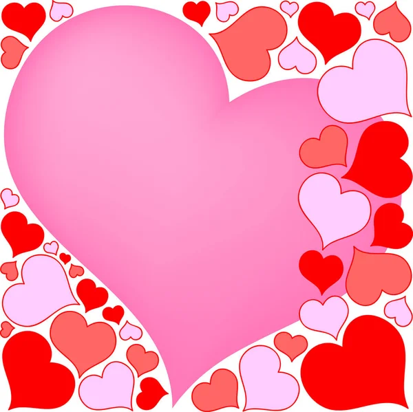 Pink Red Hearts Background — Stock Vector