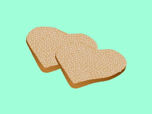 ハート型クッキーとクランチ — ストックベクタ