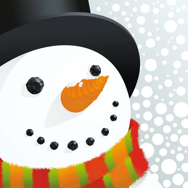Sebuah Ilustrasi Vektor Snowman Dengan Salju Yang Dapat Diperbesar - Stok Vektor