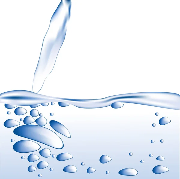 Acqua Blu Con Bolle Vettoriali Illustrazione — Vettoriale Stock