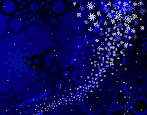 Абстрактний Векторний Фон Сніжинками Синьому — стоковий вектор