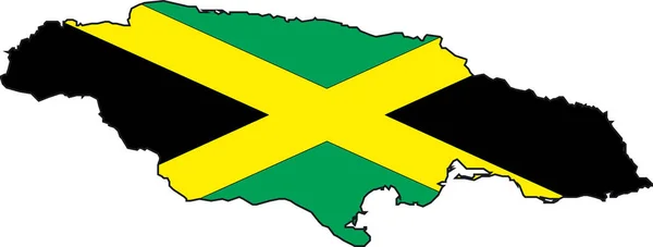 Ilustrační Vektor Mapy Vlajky Jamajky — Stockový vektor
