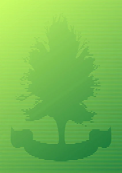 Corte Silhueta Árvore Listrada Verde Com Fita Ornamental —  Vetores de Stock