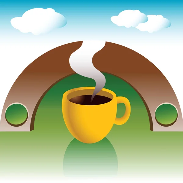 背景图解的热新鲜咖啡 — 图库矢量图片