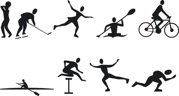Απεικόνιση Των Σιλουετών Αθλητών Διάνυσμα — Διανυσματικό Αρχείο