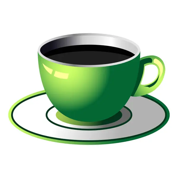 Kaffe Kopp Isolerad Över Fyrkantig Vit Bakgrund — Stock vektor