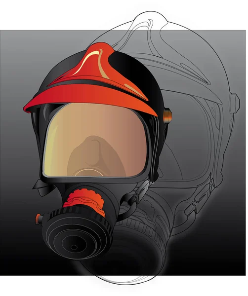 Vector Firefighter Gas Mask — Stock Vector