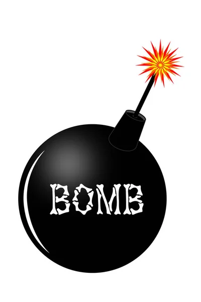 Eine Bombe Mit Brennendem Zünder — Stockvektor